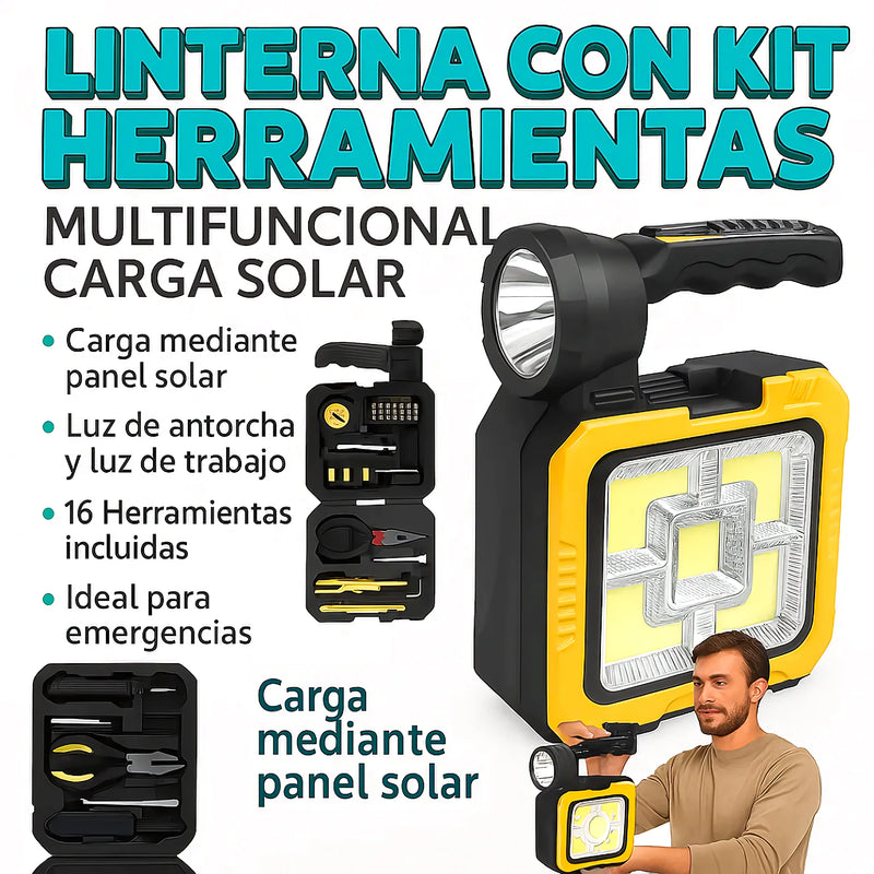 Linterna Carga Solar Kit Herramientas - Varietas Chile - Santiago