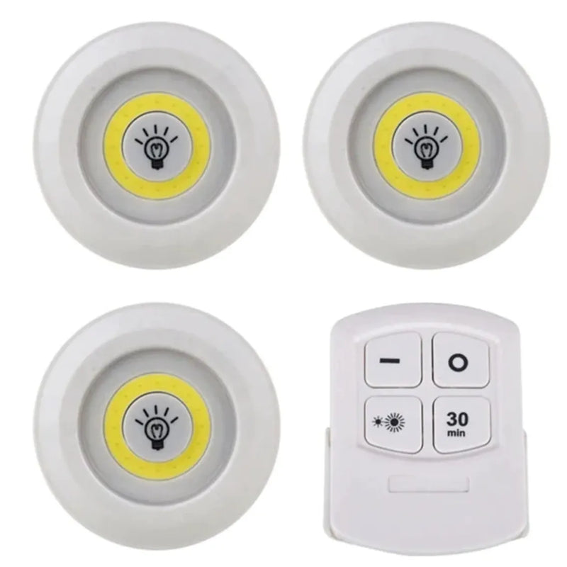 3 Luces Led Inalambricas Con Control Luz