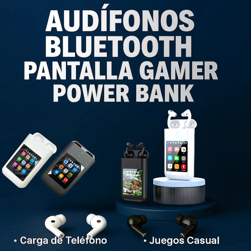 Audífonos Bluetooth Powerbank Pantalla - Varietas Chile - Santiago