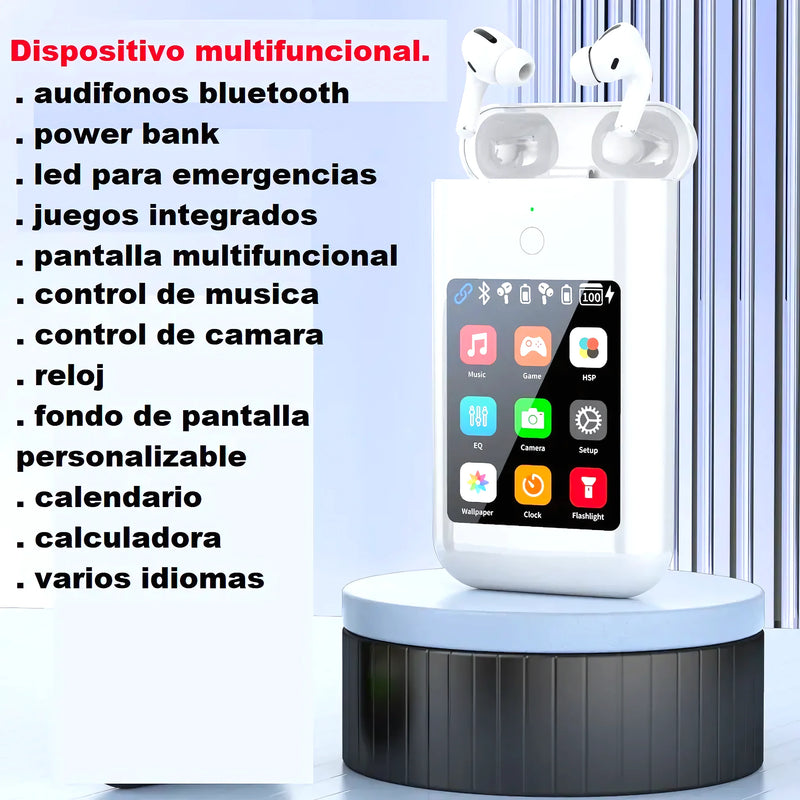 Audífonos Bluetooth Powerbank Pantalla - Varietas Chile - Santiago