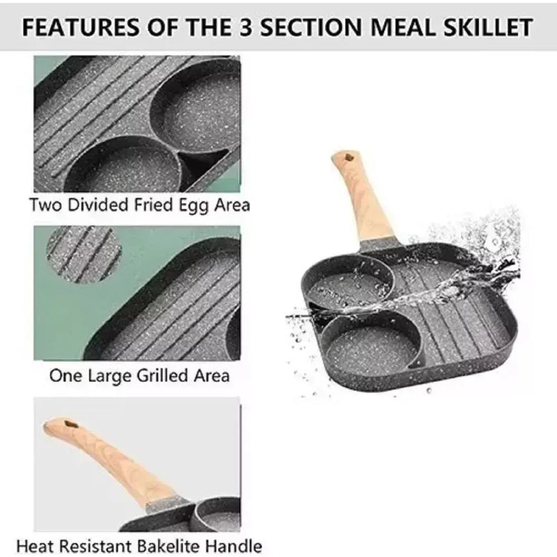 Sartén Antiadherente De 3 Divisiones