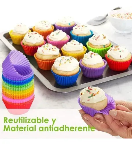 12 Moldes Para Cupcakes Silicona