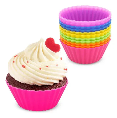 12 Moldes Para Cupcakes Silicona