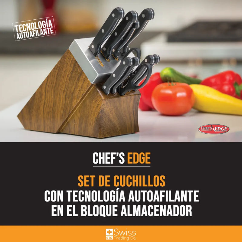 Chefs Edge 10Pz Acero C Bloque Afilador