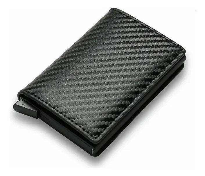 Billetera 1 Ranura Fibra De Carbon Negro