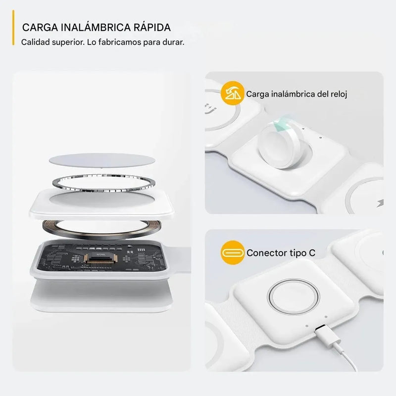 Cargador 3 En 1 Inalámbrico