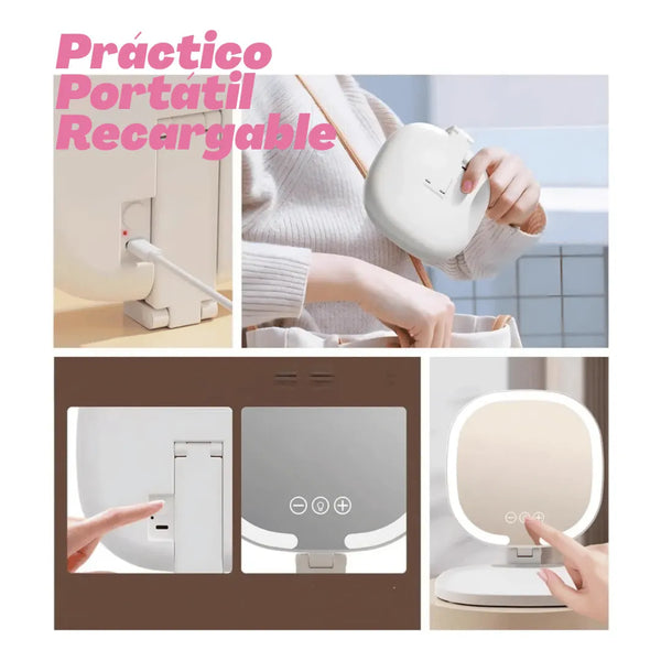 Espejo Luz Led Plegable Portatil