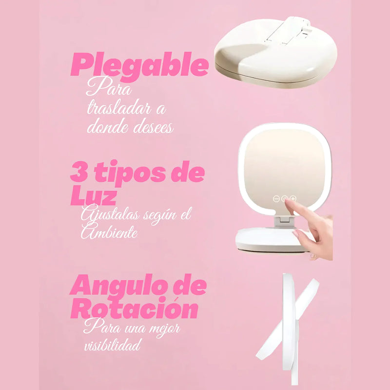 Espejo Luz Led Plegable Portatil - Varietas Chile - Santiago