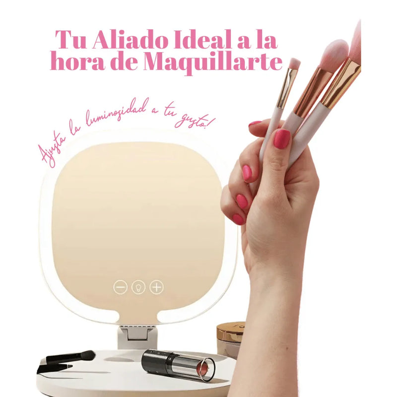 Espejo Luz Led Plegable Portatil