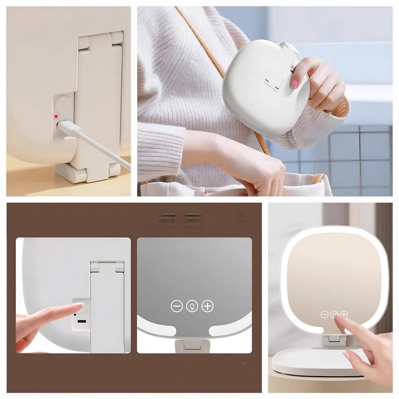 Espejo Luz Led Plegable Portatil