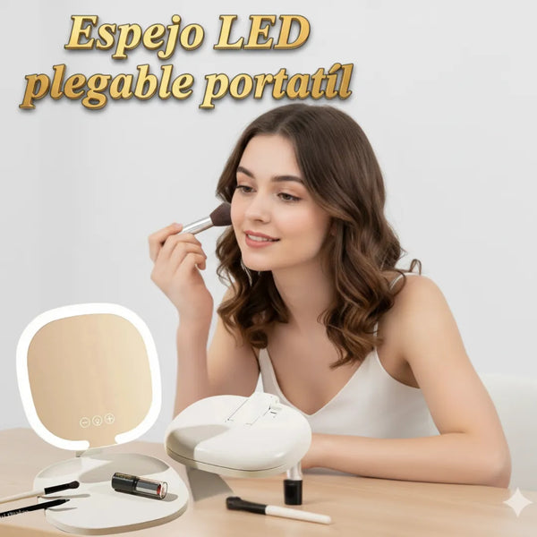 Espejo Luz Led Plegable Portatil