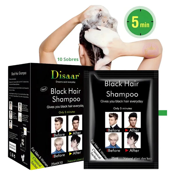 Shampoo Negro Cubre Canas Disaar 10 Sobr