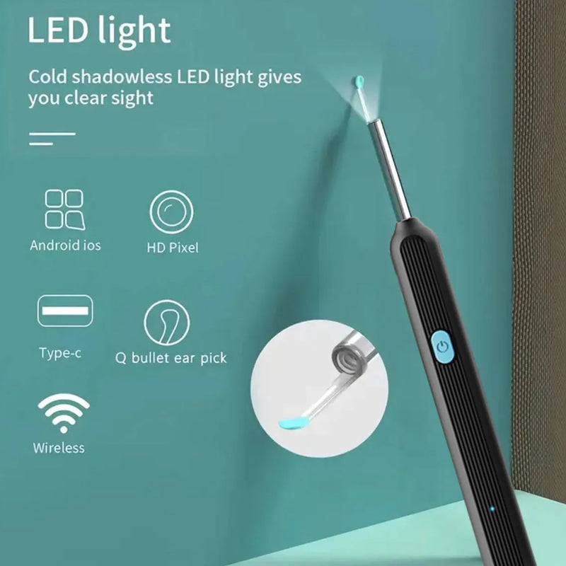 Otoscopio Limpiador Oidos Luz Camara Hd