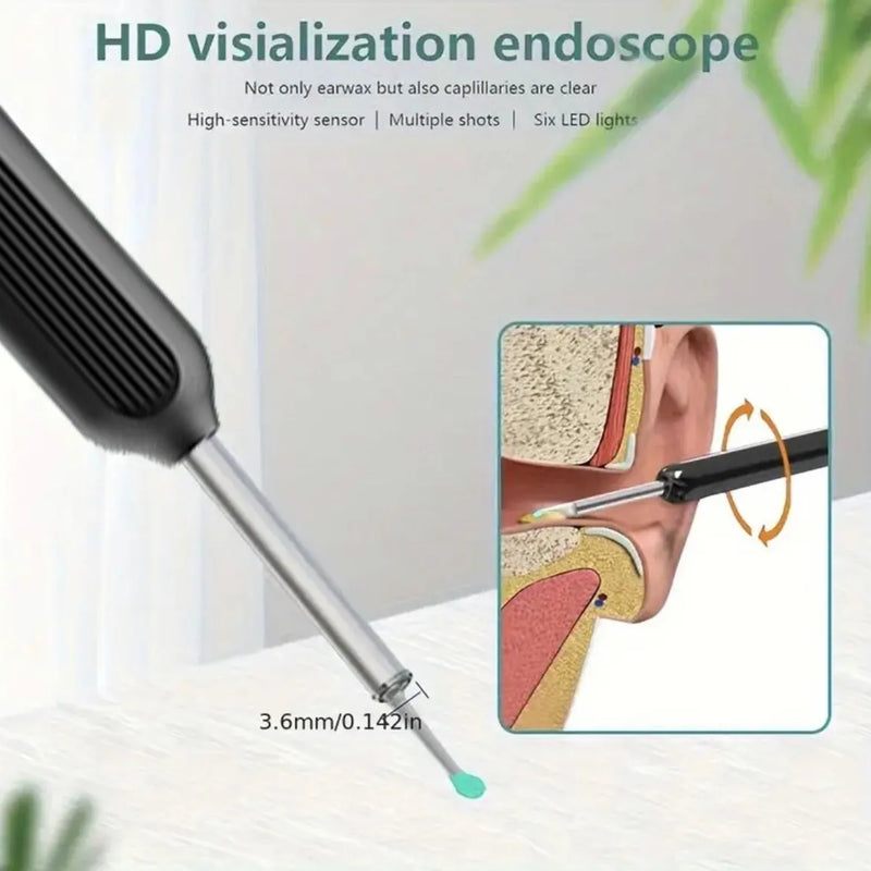 Otoscopio Limpiador Oidos Luz Camara Hd