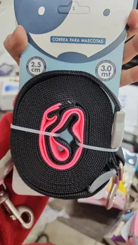 Correa Resistente Perro 3 Metros Negro