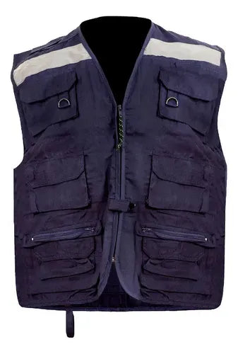 Chaleco Geologo Poplin Azul Talla L