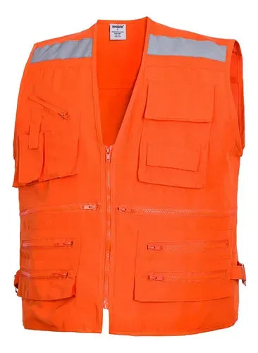 Chaleco Geólogo Poplin Naranjo Talla Xxl