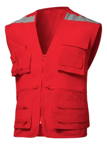 Chaleco Geologo Poplin Rojo Talla M