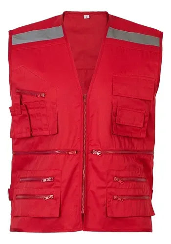 Chaleco Geologo Poplin Rojo Talla Xl