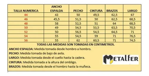 Chaqueta Mezclilla Ropa De Trabajo T 58