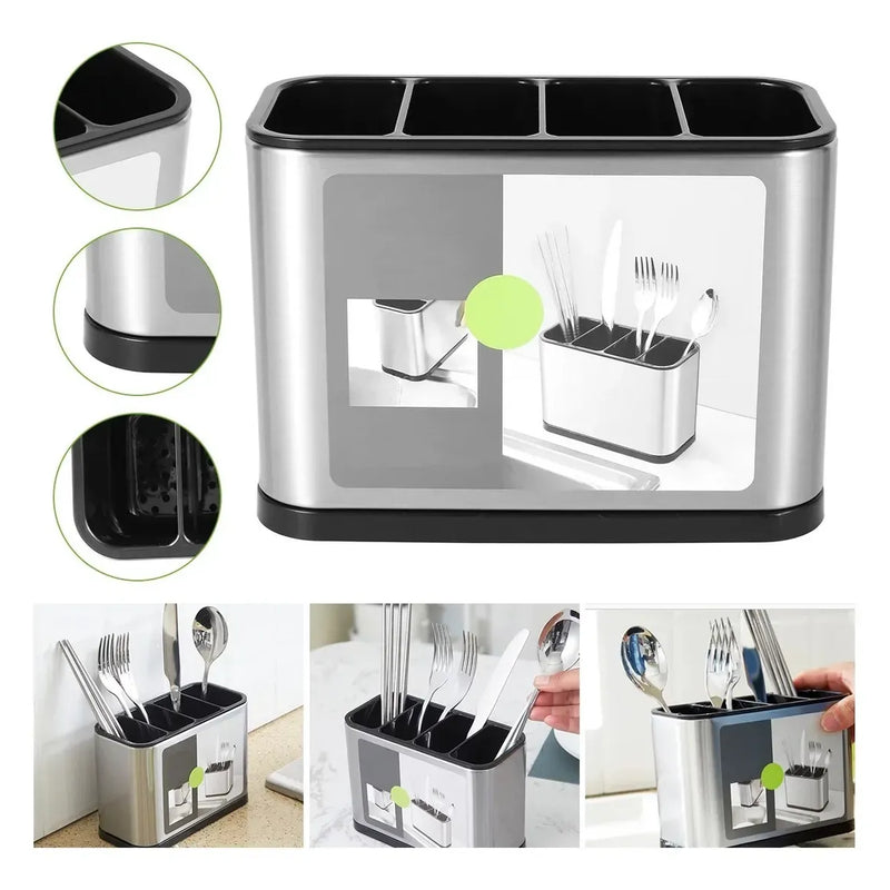 Organizador Cubiertos Escurridor Acero