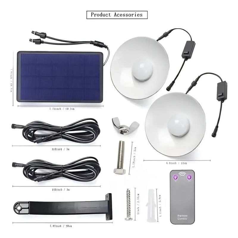 Doble Lampara Solar 240W Blanco Control -en tu casa Chile - Santiago