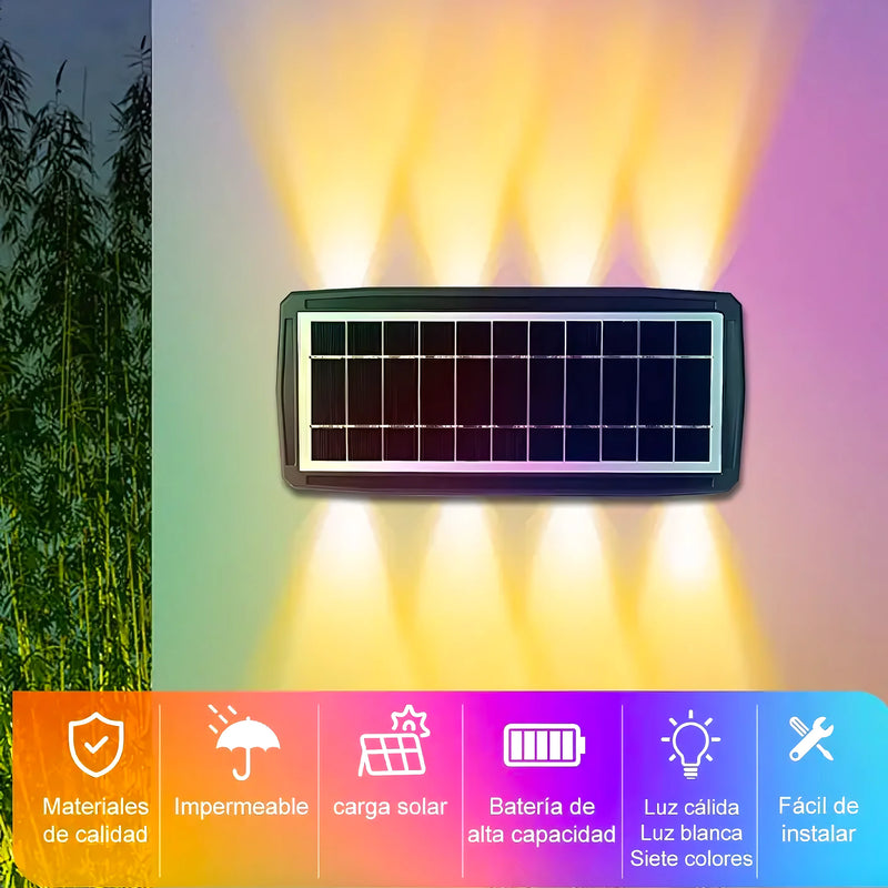 Aplique Lampara Pared 8 Led Solar Rgb - Varietas Chile - Santiago