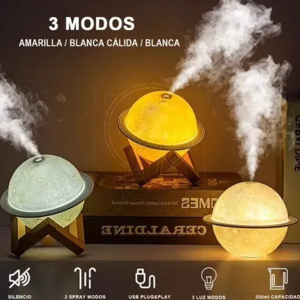 Humidificador Lampara Planeta Saturno