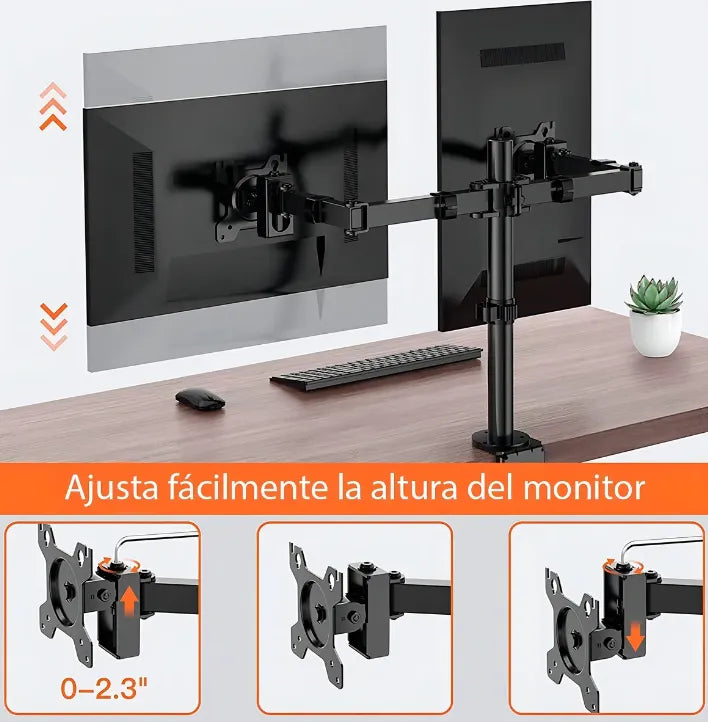 Soporte Doble Monitor Click Giratorio -en tu casa Chile - Santiago