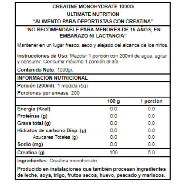 Creatina Micronizada 1000Gr