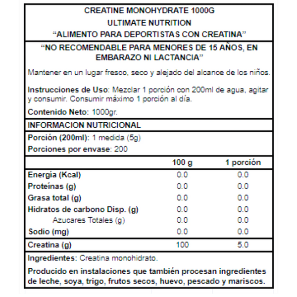 Creatina Micronizada 1000Gr - Varietas Chile - Santiago
