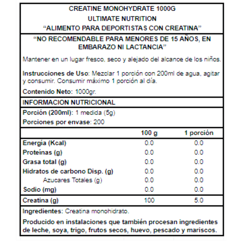 Creatina Micronizada 1000Gr - Varietas Chile - Santiago