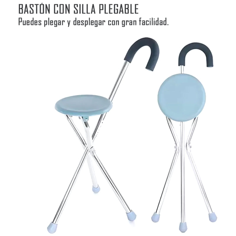 Bastón Con Asiento Plegable Aluminio - Varietas Chile - Santiago