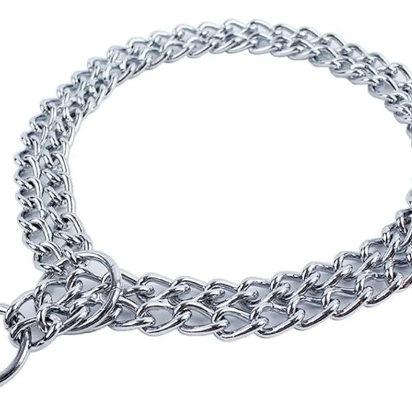 Collar Doble Canino Cromo Tamaño 50Cm