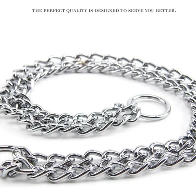 Collar Doble Canino Cromo Tamaño 50Cm