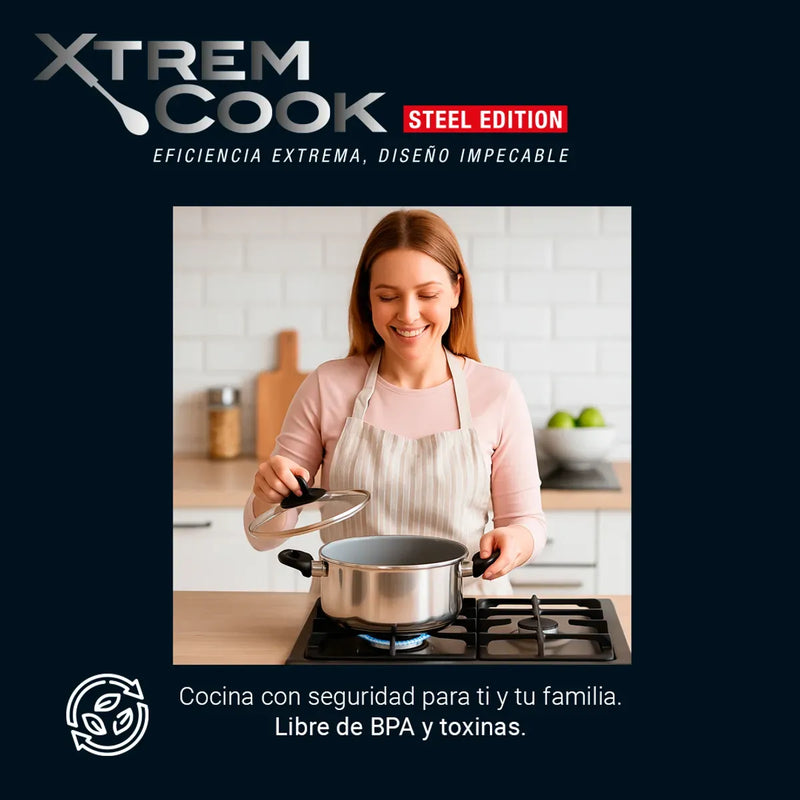 Batería De Cocina Xtrem Cook Steel 4 Pz